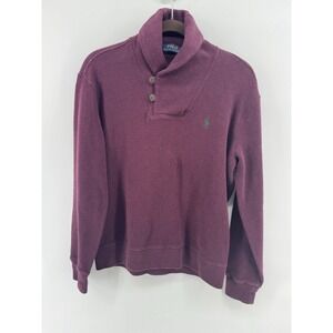 Polo Ralph Lauren‎ Men's Burgundy Shawl Knit Sweater - Size M
